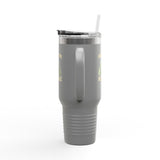 Alligator Alcatraz Gator wearing ICE hat on 40oz Insulated Travel Mug