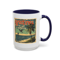 Greetings from Gulf of America Retro Vintage Postcard Coffee Mug - 15oz