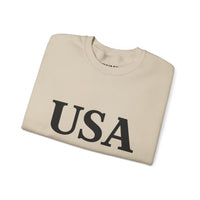 USA Trump 45-47 & American Flag on Sleeves Heavy Blend Crewneck Sweatshirt/Sweater