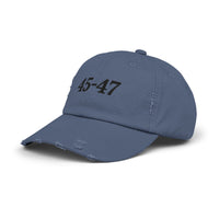 Trump 45-47 Distressed Hat Vintage-Style MAGA Cap with DTG Printing