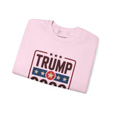 Trump 2028 American Flag & 45-47 on Sleeves Heavy Blend Crewneck Sweatshirt/Sweater