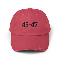 Trump 45-47 Distressed Hat Vintage-Style MAGA Cap with DTG Printing