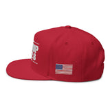Red Trump 2028  Hat - Embroidered w/ American Flag on Both Sides