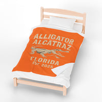 Alligator Alcatraz Plush Throw Blanket 50x60"