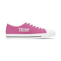TRUMP 45-47 Design Pink Canvas Women's Low Top Sneakers