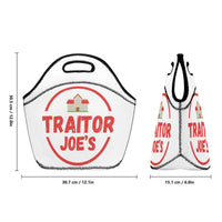 Traitor Joes Anti Joe Biden Printed + Embroidered Neoprene Lunch Bag Lets Go Brandon on bottom