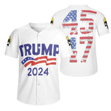 45-47 Trump 2024 Mens Short Sleeve Baseball Jersey w/ Punisher Logo on Sleeves
