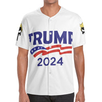 45-47 Trump 2024 Mens Short Sleeve Baseball Jersey w/ Punisher Logo on Sleeves