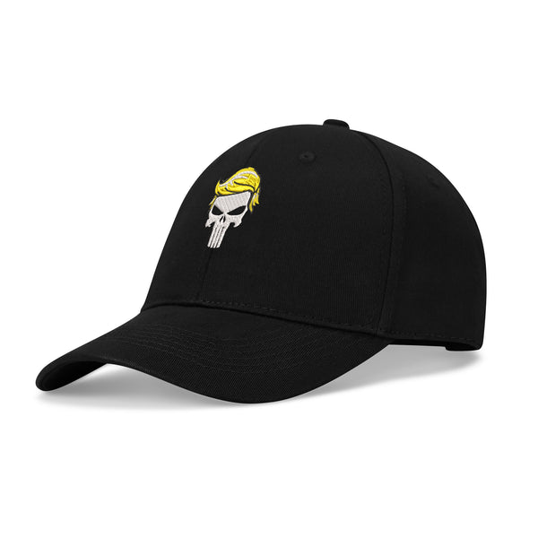 Embroidered Trump Hair Punisher Hero Baseball Cap officialtrump2024store