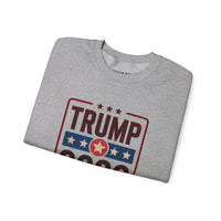 Trump 2028 American Flag & 45-47 on Sleeves Heavy Blend Crewneck Sweatshirt/Sweater