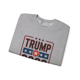 Trump 2028 American Flag & 45-47 on Sleeves Heavy Blend Crewneck Sweatshirt/Sweater