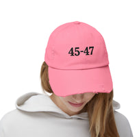Trump 45-47 Distressed Hat Vintage-Style MAGA Cap with DTG Printing