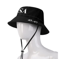 USA 45-47 Black Bucket Hat Trump 2024