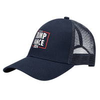 Official Trump Vance 2024 Embroidered Trucker Hat Adjustable Mesh Snap-Back
