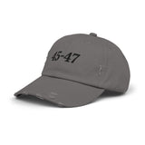 Trump 45-47 Distressed Hat Vintage-Style MAGA Cap with DTG Printing
