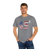 Trump 45 Squared T-Shirt with American Flag Lettering