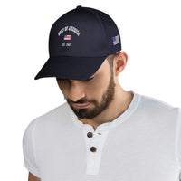 Gulf of America Embroidered Hat Baseball Cap w/ American Flag on Side
