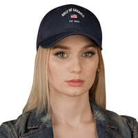 Gulf of America Embroidered Hat Baseball Cap w/ American Flag on Side