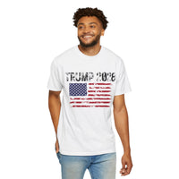 Tattered Design - Trump 2028 White T-Shirt w American Flag