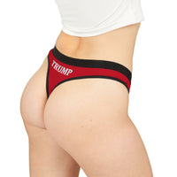 Trump Women's Thong Underwear Red with White Text on back