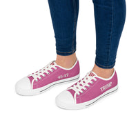 TRUMP 45-47 Design Pink Canvas Women's Low Top Sneakers