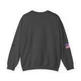 Trump 45-47 & American Flag on Sleeves Heavy Blend Crewneck Sweatshirt/Sweater