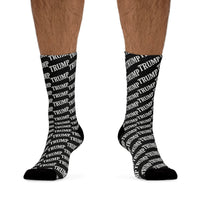 Trump Pattern Black Crew Socks