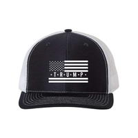 Trump Flag Snapback Trucker Hat with White American Flag