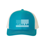 Trump Flag Snapback Trucker Hat with White American Flag