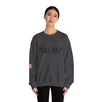 Trump 45-47 & American Flag on Sleeves Heavy Blend Crewneck Sweatshirt/Sweater