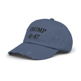 Trump 45-47 Distressed Hat Vintage Worn Tattered Design