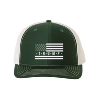 Trump Flag Snapback Trucker Hat with White American Flag