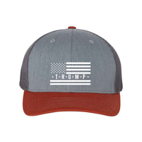 Trump Flag Snapback Trucker Hat with White American Flag