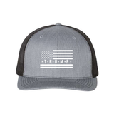 Trump Flag Snapback Trucker Hat with White American Flag