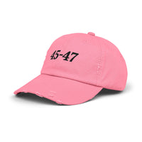 Trump 45-47 Distressed Hat Vintage-Style MAGA Cap with DTG Printing