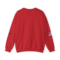 Trump 45-47 & American Flag on Sleeves Heavy Blend Crewneck Sweatshirt/Sweater