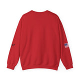 Trump 45-47 & American Flag on Sleeves Heavy Blend Crewneck Sweatshirt/Sweater