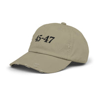 Trump 45-47 Distressed Hat Vintage-Style MAGA Cap with DTG Printing