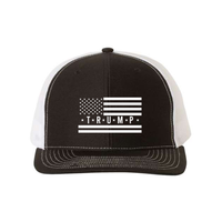 Trump Flag Snapback Trucker Hat with White American Flag