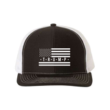 Trump Flag Snapback Trucker Hat with White American Flag