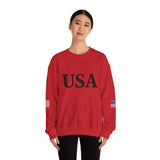USA Sweatshirt/Sweater American Flag on Sleeves Heavy Blend Crewneck