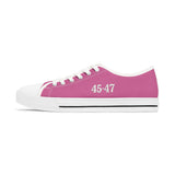 TRUMP 45-47 Design Pink Canvas Women's Low Top Sneakers