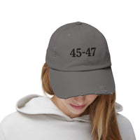 Trump 45-47 Distressed Hat Vintage-Style MAGA Cap with DTG Printing