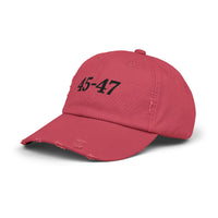 Trump 45-47 Distressed Hat Vintage-Style MAGA Cap with DTG Printing