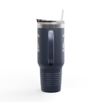 Alligator Alcatraz Gator wearing ICE hat on 40oz Insulated Travel Mug
