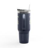 Alligator Alcatraz Gator wearing ICE hat on 40oz Insulated Travel Mug
