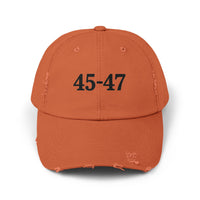 Trump 45-47 Distressed Hat Vintage-Style MAGA Cap with DTG Printing
