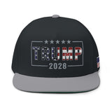 Embroidered Trump 2028  Hat - Red White and Blue w/ American Flag on Side