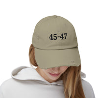 Trump 45-47 Distressed Hat Vintage-Style MAGA Cap with DTG Printing