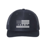 Trump Flag Snapback Trucker Hat with White American Flag